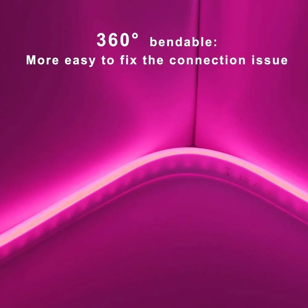 Pink Neon Flex 12V 6x12mm 120LEDs/m IP65 Waterproof 2.5cm Cut Kit - UK LED Lights