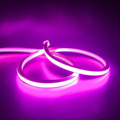 Pink LED Neon Flex 220V 240V Flat Shape Top Bending 20cm Cutting IP65 with UK Plug - ATOM LED