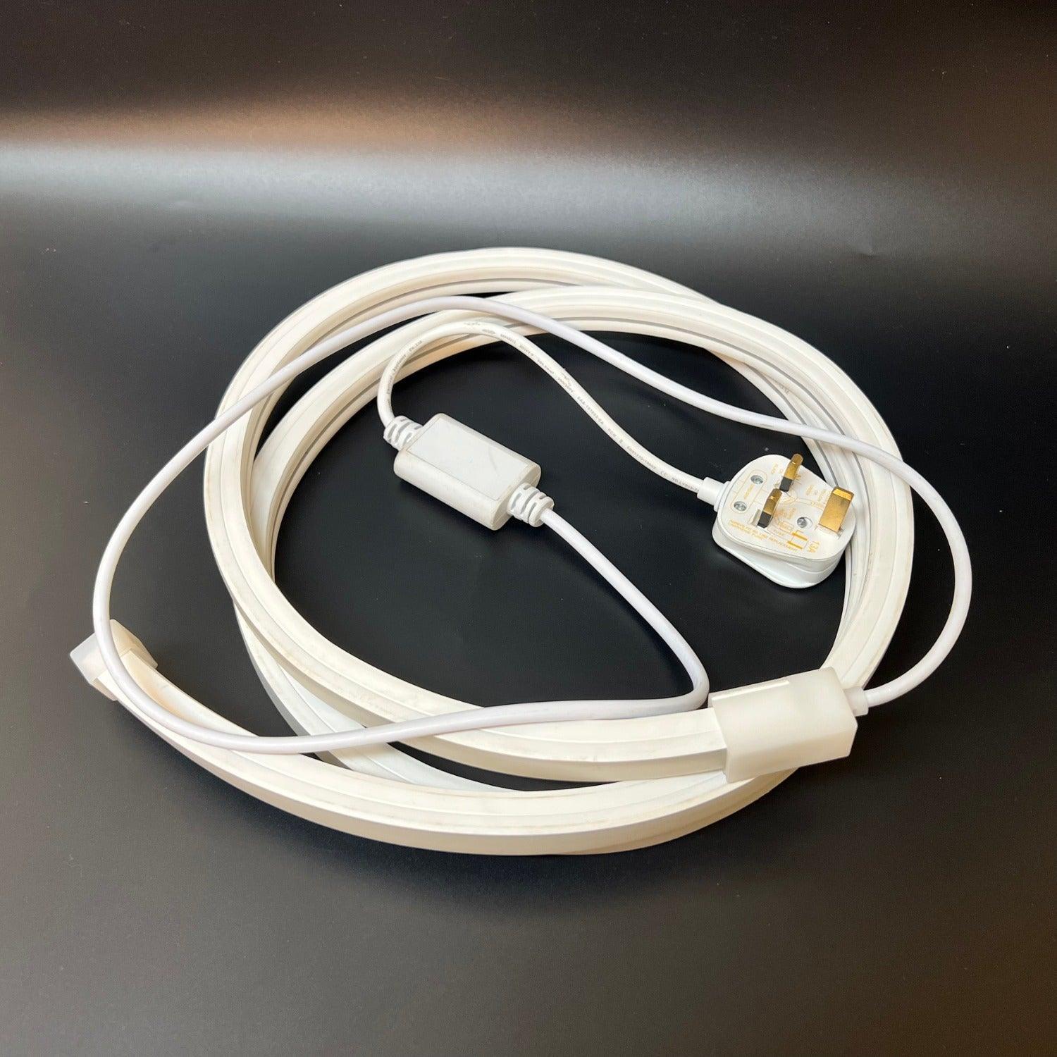 Blue LED Neon Flex 16x16mm 220V 240V Top Bending 120LEDs/m 20cm Cut IP65 Waterproof with UK Plug - ATOM LED