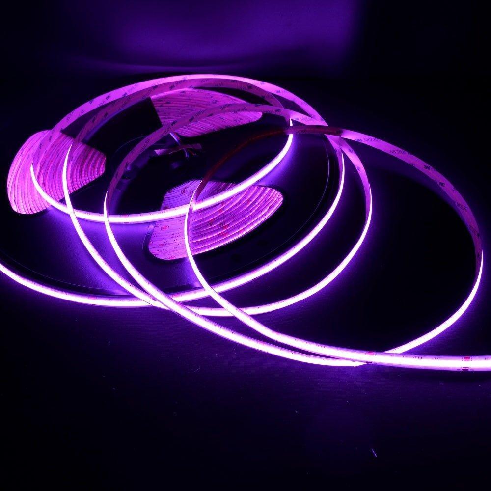 RGB COB LED Strip 24V IP20 non-Waterproof 840 LEDs/m 10mm wide - UK LED Lights