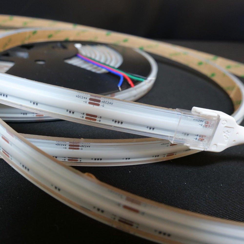 RGB COB LED Strip 24V IP68 Waterproof 840 LEDs/m 5cm Cut - House of LEDS