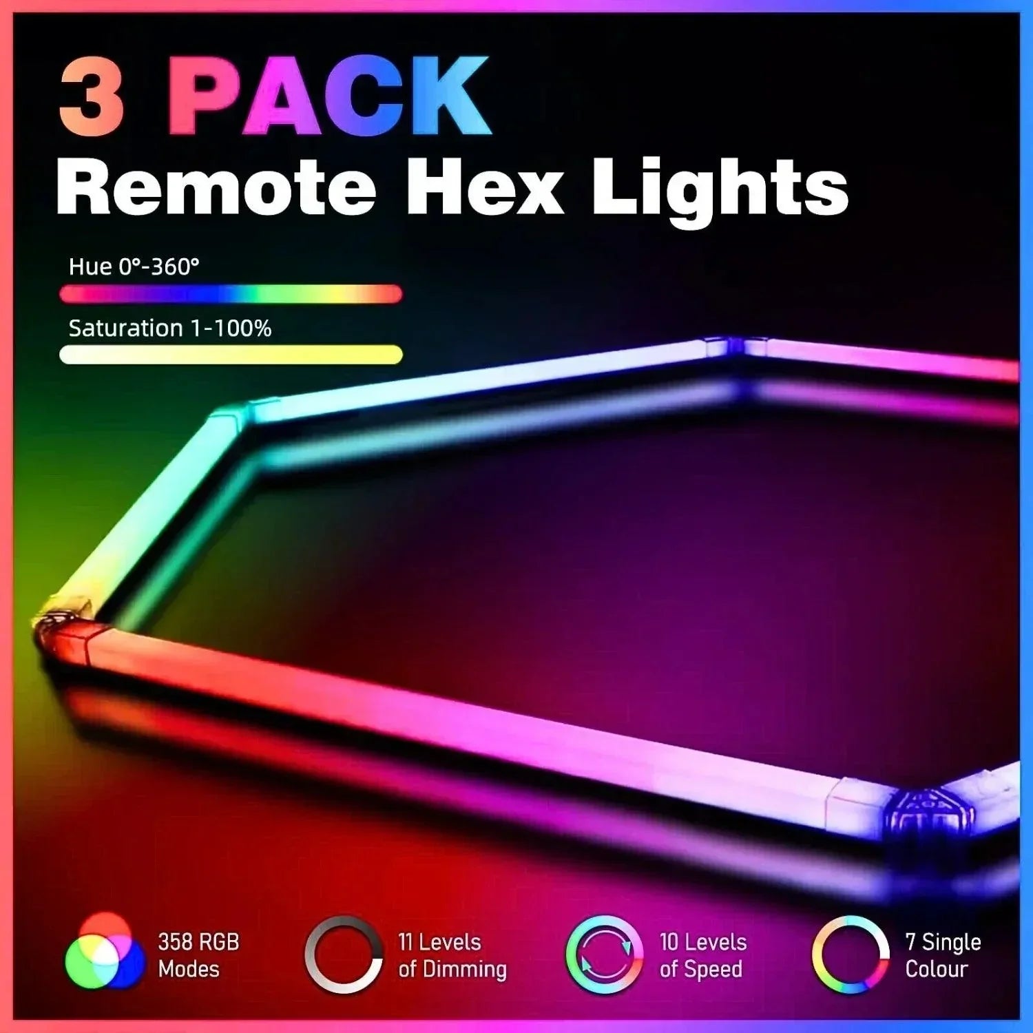 RGB Hexagrid LED Hexagon Ultrabright LED Multicolour Hex Lights - Eight Hex Grid - UK LED Lights