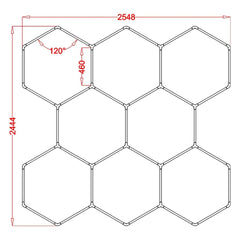 RGB Hexagrid LED Hexagon Ultrabright LED Multicolour Hex Lights - Eight Hex Grid - UK LED Lights