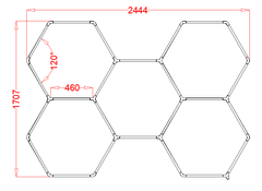 RGB Hexagrid LED Hexagon Ultrabright LED Multicolour Hex Lights - Five Hex Grid - UK LED Lights