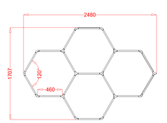 RGB Hexagrid LED Hexagon Ultrabright LED Multicolour Hex Lights - Four Hex Grid - UK LED Lights
