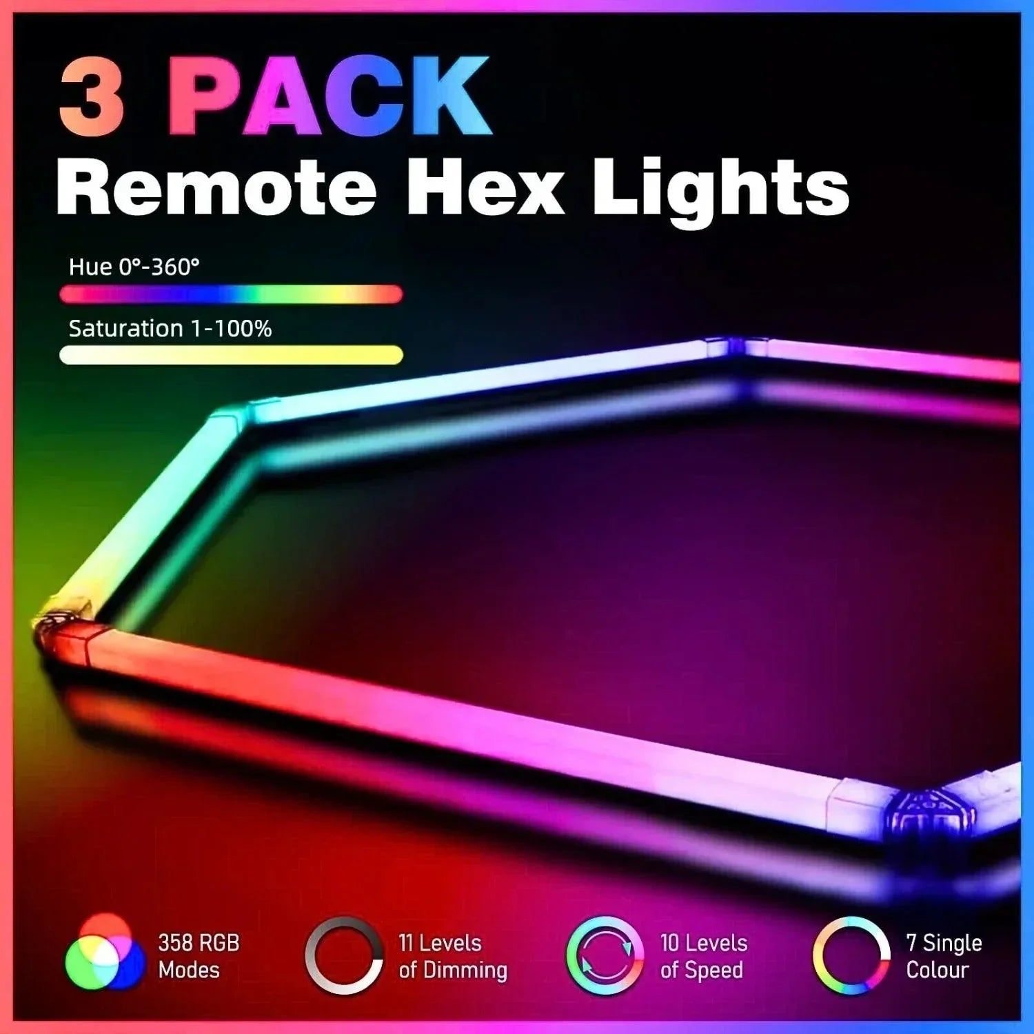 RGB Hexagrid LED Hexagon Ultrabright LED Multicolour Hex Lights - Single Hex Grid - UK LED Lights
