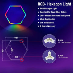 RGB Hexagrid LED Hexagon Ultrabright LED Multicolour Hex Lights - Single Hex Grid - UK LED Lights