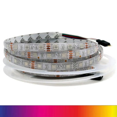 RGB LED Strip 12V 60LEDs/m IP68 Fully Waterproof Dimmable 5 Metre Kit - UK LED Lights