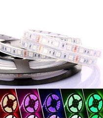 RGB LED Strip 12V 60LEDs/m IP68 Fully Waterproof Dimmable 5 Metre Kit - UK LED Lights