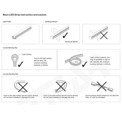 RGB LED Neon Flex 220V 240V 16x16mm Vertical Bending IP65 Dimmable Remote Kit