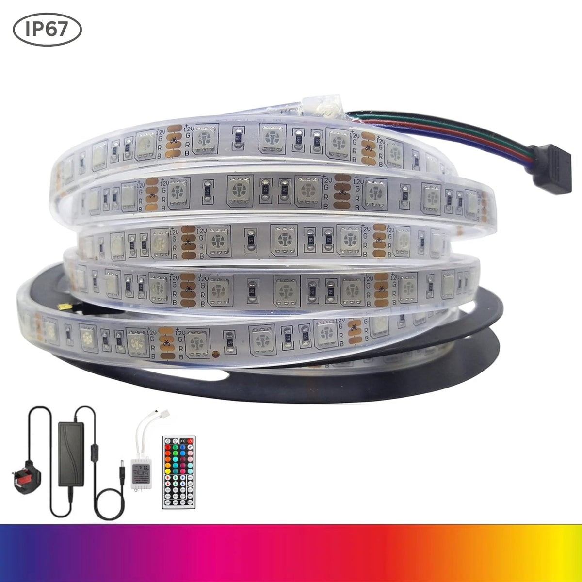 rgb led strip 12v 5050 5 metre ip67