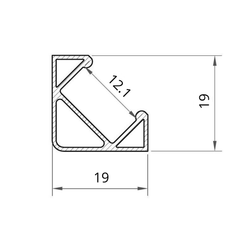 LED Strip Aluminium Corner Profile Milky Cover Cabinet LED Corner Profile 19x19mm - ATOM LED