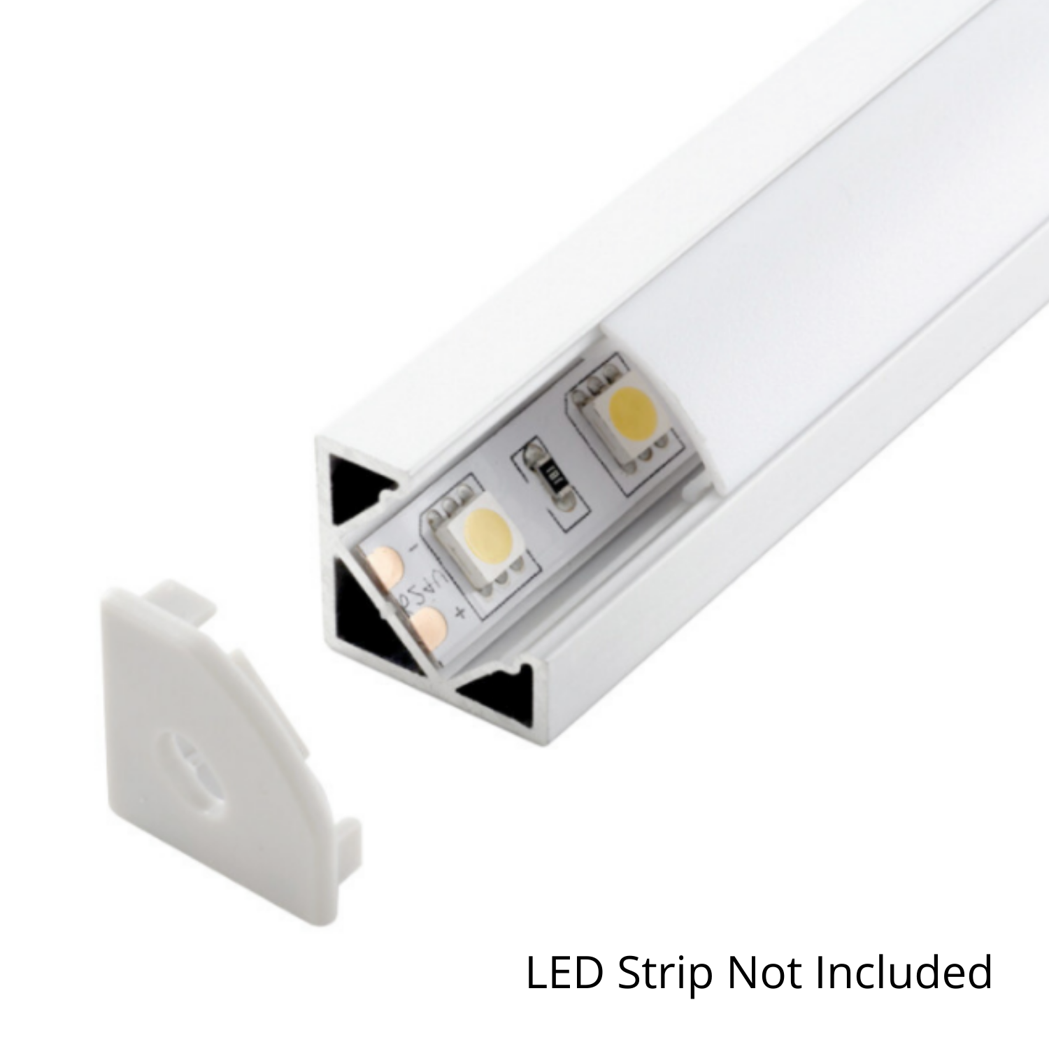 LED Strip Aluminium Corner Profile Milky Cover Cabinet LED Corner Profile 19x19mm - ATOM LED