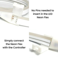 Single Colour Wireless Neon Flex AC 220 240V 8x16mm WIFI Dimmer Controller with 23-Key RF Remote Control 1500W for Brightness Adjustment - UK LED Lights