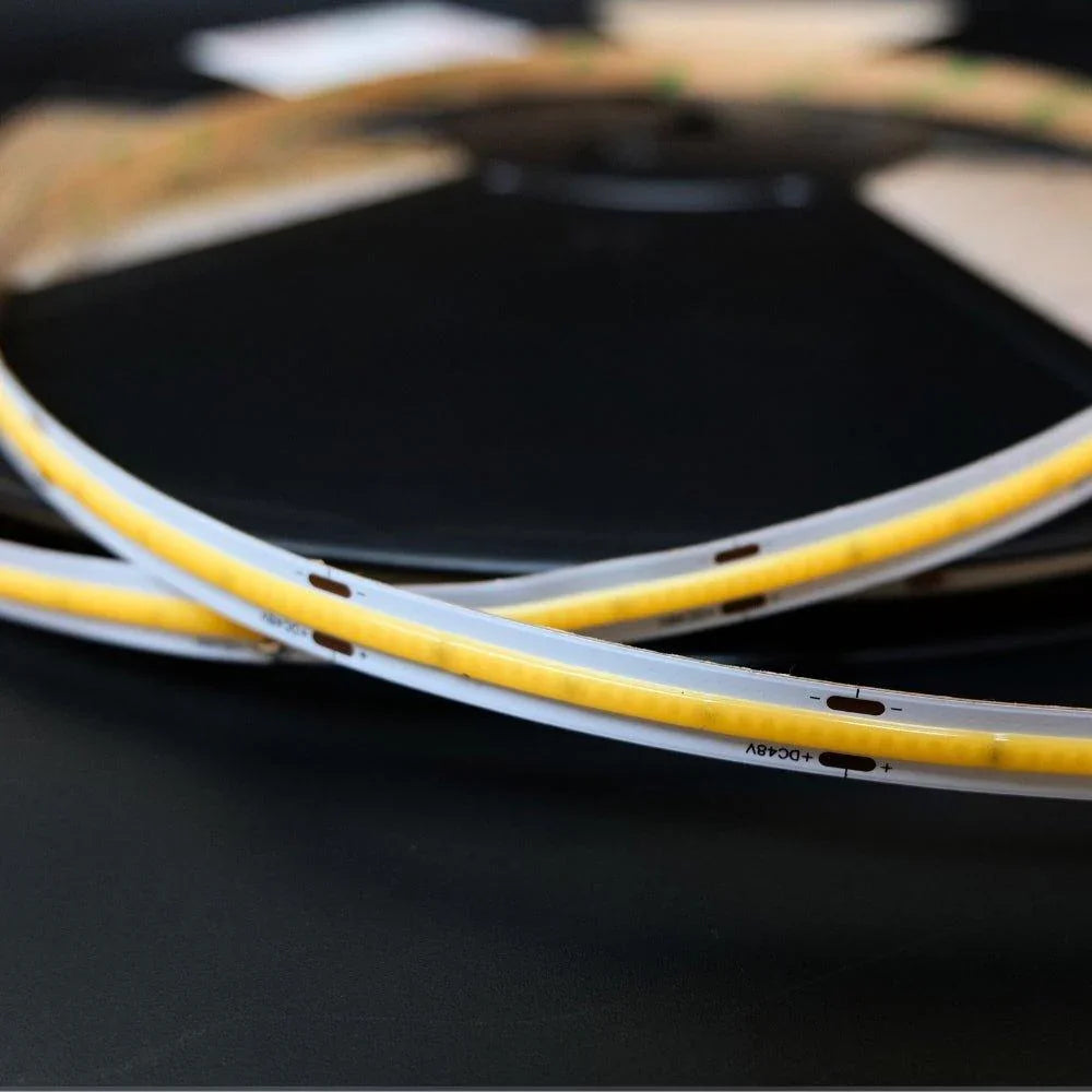 Extra Long Cool White 6000K COB LED Strip 48V 480LEDs/m IP20 - UK LED Lights