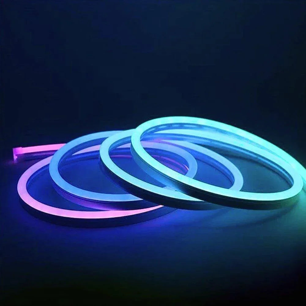 Led Rør Flex Ultra Long RGB Neon Flex 24V 10x20mm 48V IP67 Waterproof 30m Run – Glow ...