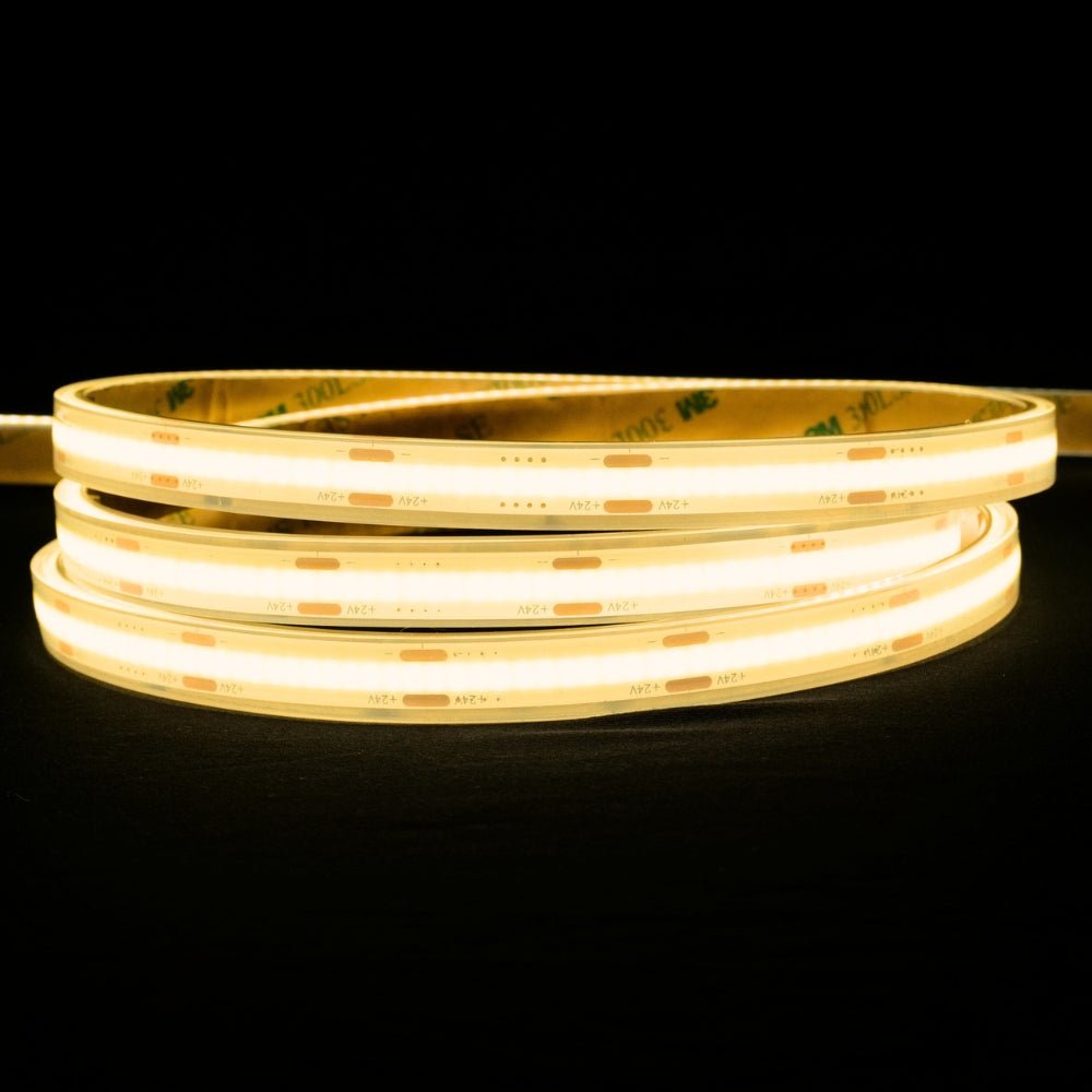 Warm White 3000K COB LED Strip 24V 384 LEDs/m IP68 Waterproof - House of LEDS