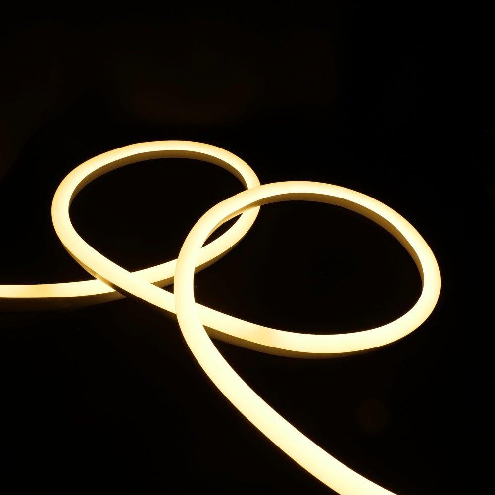 Warm White Neon Flex 14x25mm 220V 240V 120LEDs/m IP65 Waterproof with UK Plug - House of LEDS
