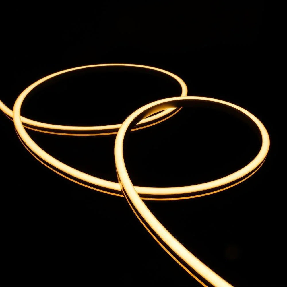 Warm White LED Neon Flex 2700K 24V 6x12mm IP67 Waterproof 1cm Cut 15m | UK LED Lights