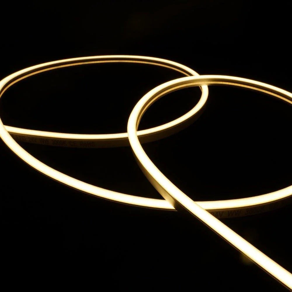Warm White LED Neon Flex 3000K 24V 6x12mm IP67 Waterproof 1cm Cut 15m | UK LED Lights