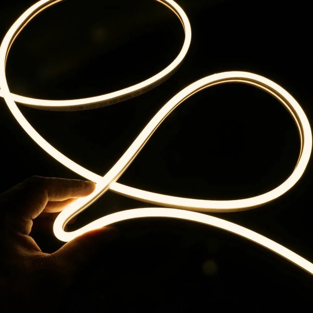 Extra Long Decking Warm White LED Neon Flex 3000K 48V 6x12mm IP67 Outdoor 40m Driveway | UK LED Lights