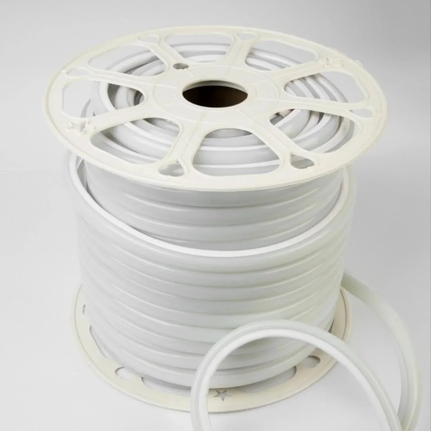 Cool White LED Neon Flex 16x16mm D Shape Vertical Bending 120LEDs/m 220V 240V IP67 Waterproof with UK Plug - ATOM LED